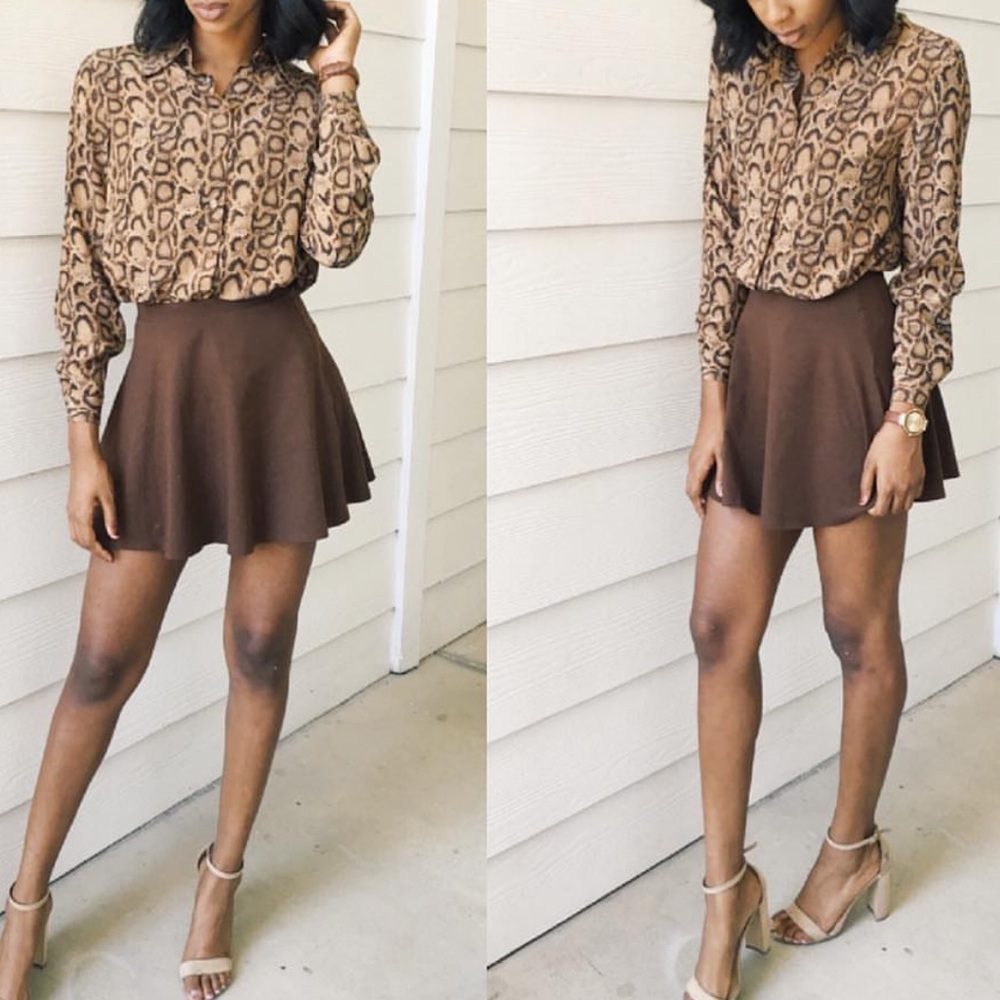XSmall animal print button up
